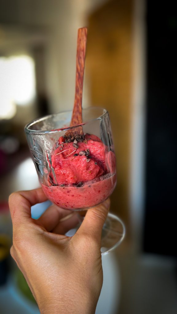 Jahodový sorbet vegan